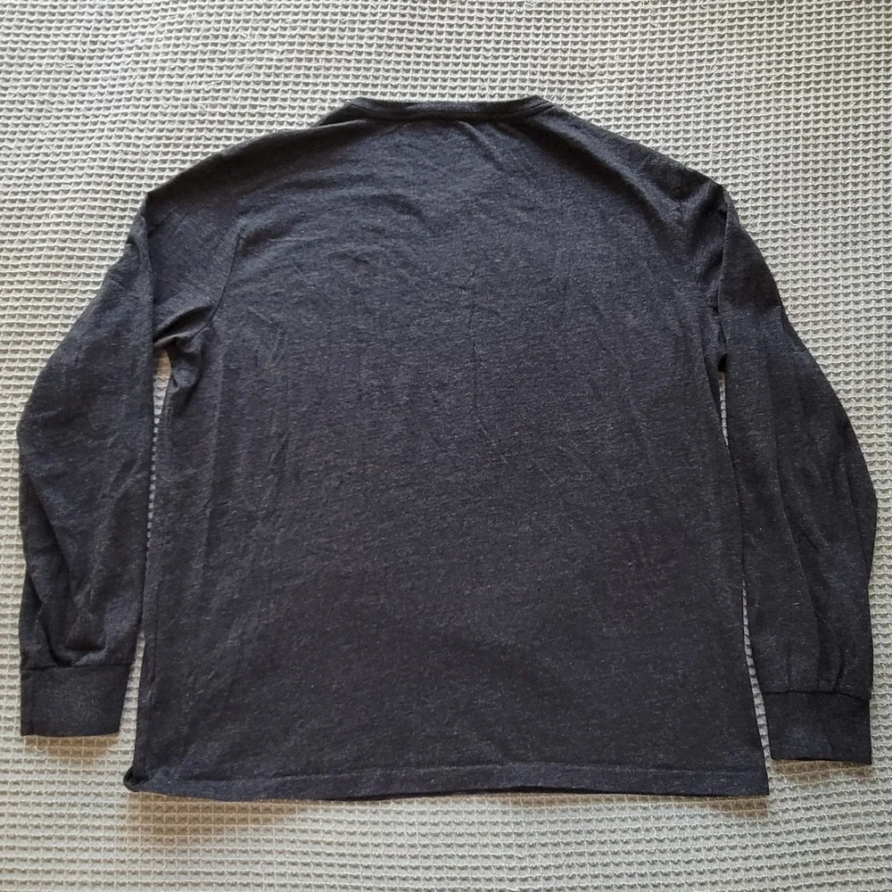 Polo Ralph Lauren T-Shirt Mens XL Gray V-Neck Long‎ Sleeve Cotton Pony Logo